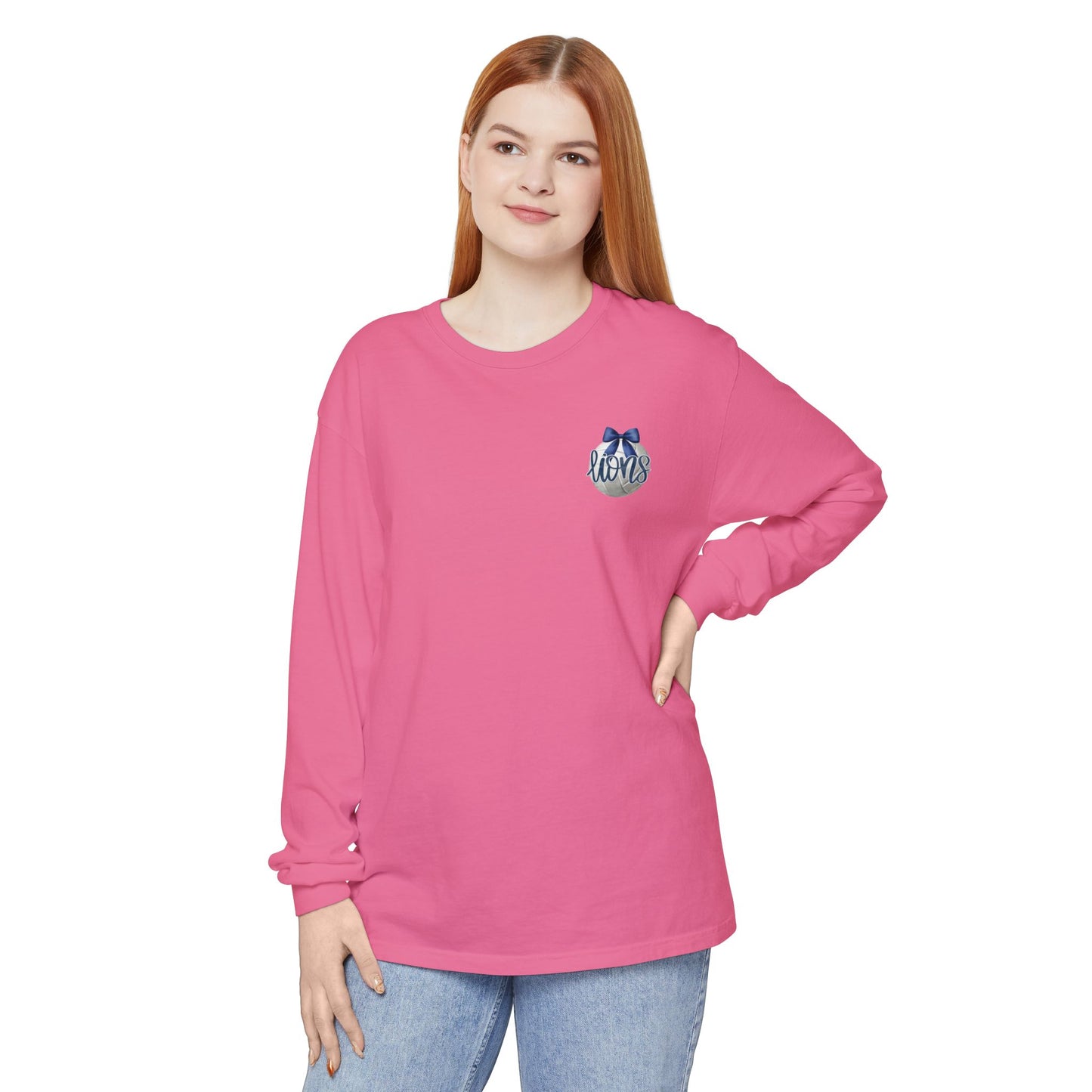 Foley Lions Volleyball Mom Long Sleeve T-Shirt- Comfort Colors
