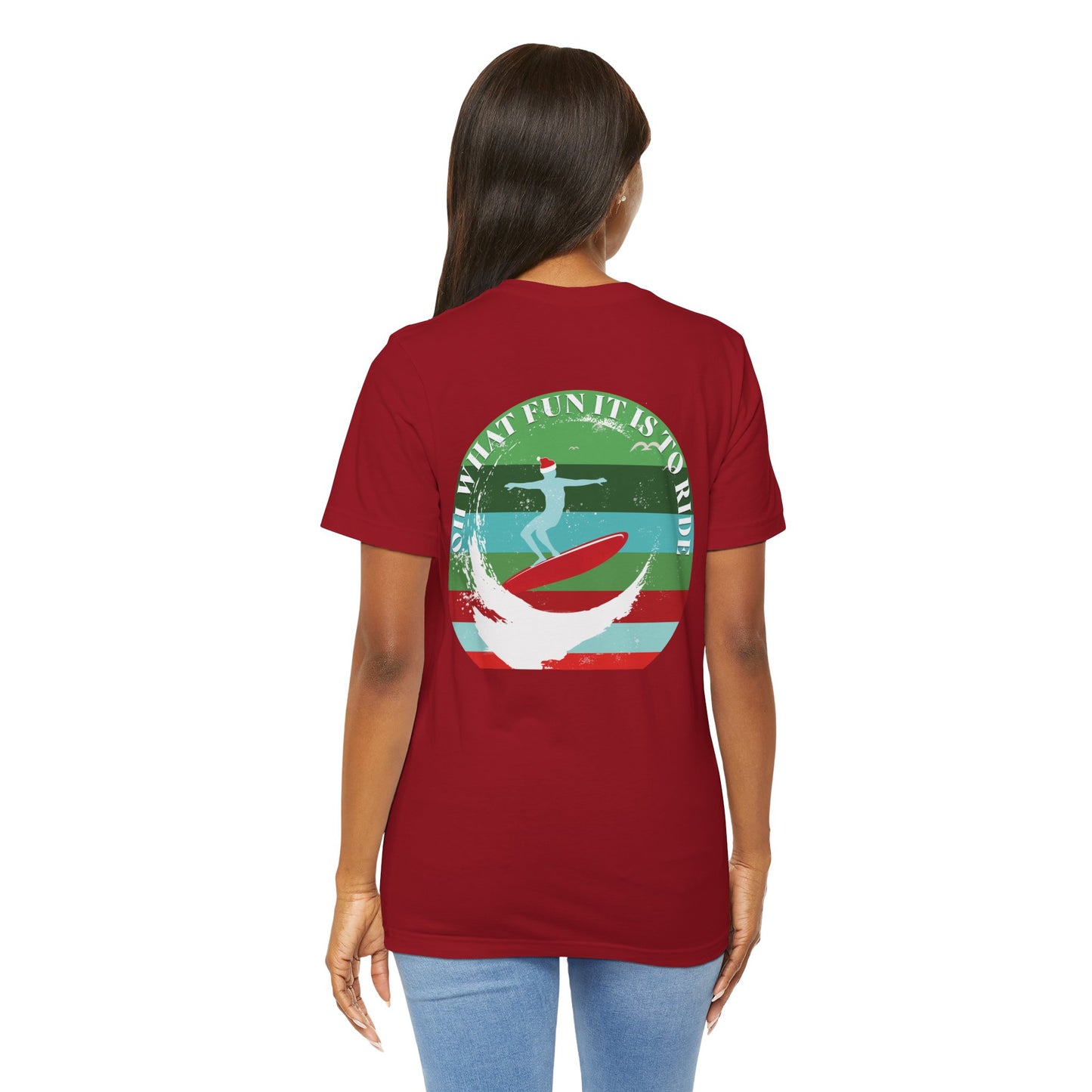 Adult Christmas Surfing Tee - Bella Canvas
