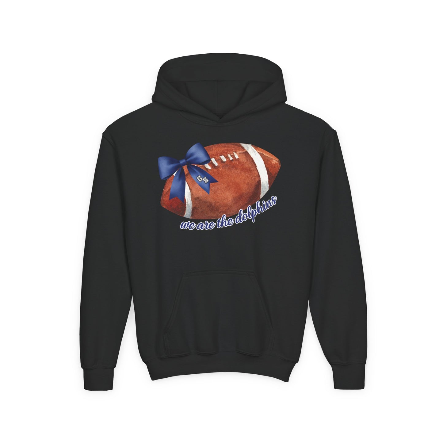 Youth Dolphins Coquette Football Hoodie