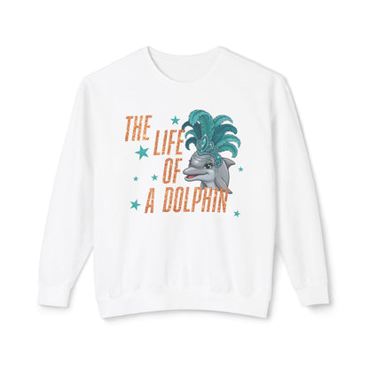 Adult Life of a Dolphin Faux Glitter Sweatshirt - Comfort Colors