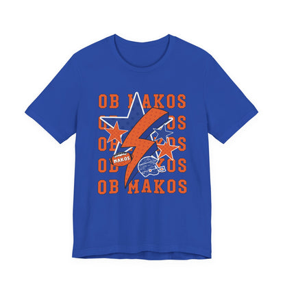Adult Makos Lightning Football Tee - Bella Canvas