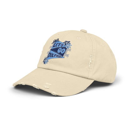Let's Go Dolphins Distressed Cap