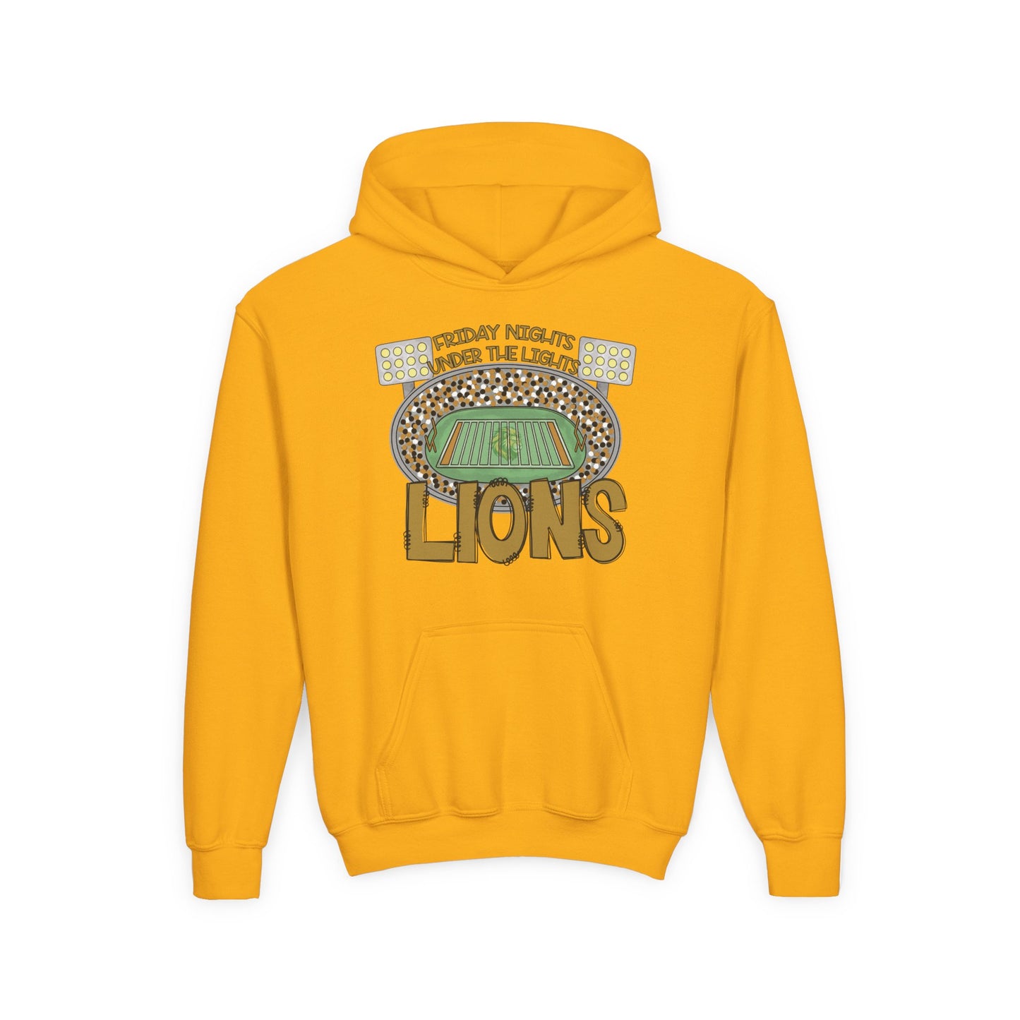 Youth Lions Friday Night Lights Hoodie - Gildan