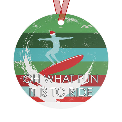 Surfing Santa Ornaments