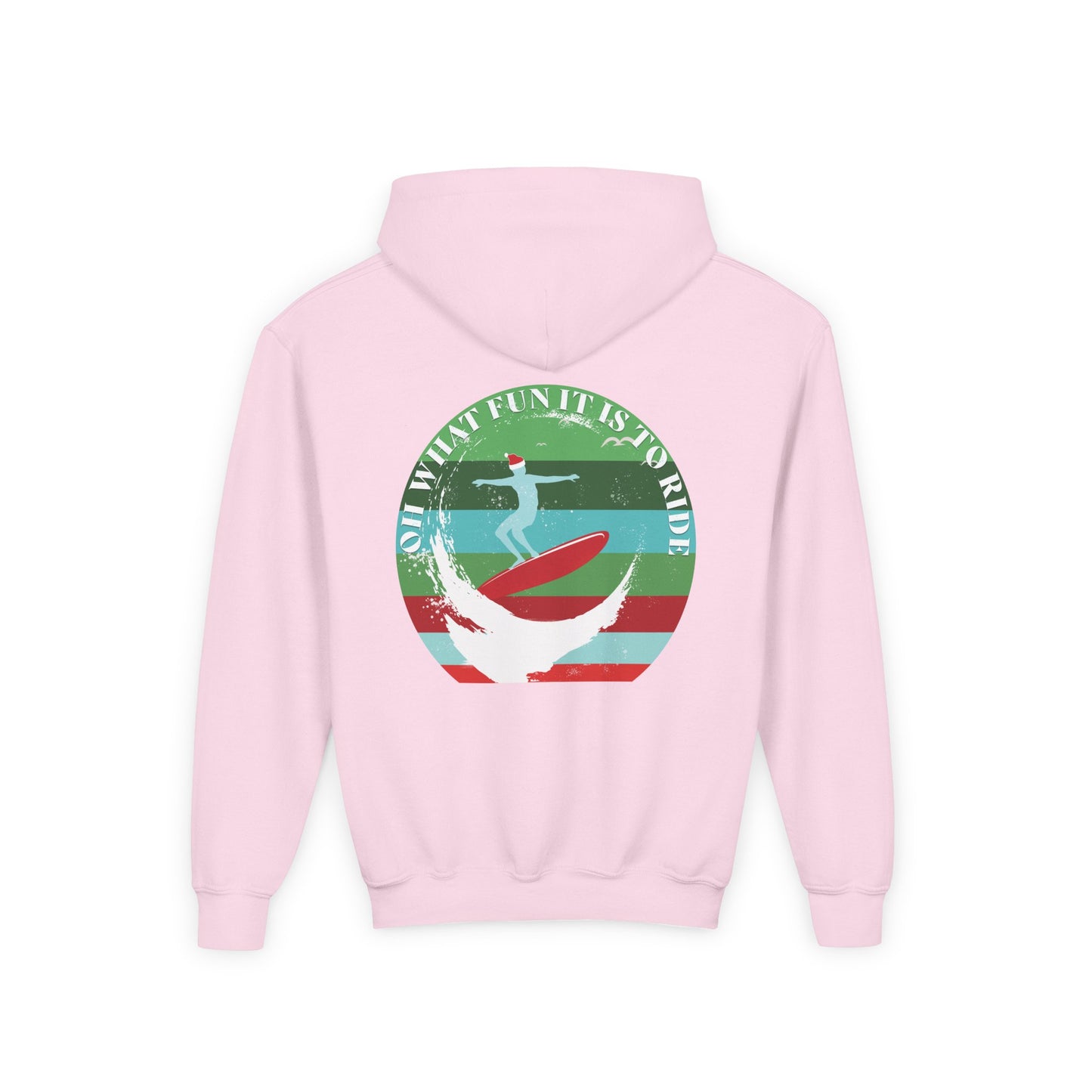 Youth Surfing Christmas Hoodie - Gildan