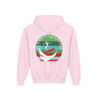 Youth Surfing Christmas Hoodie - Gildan
