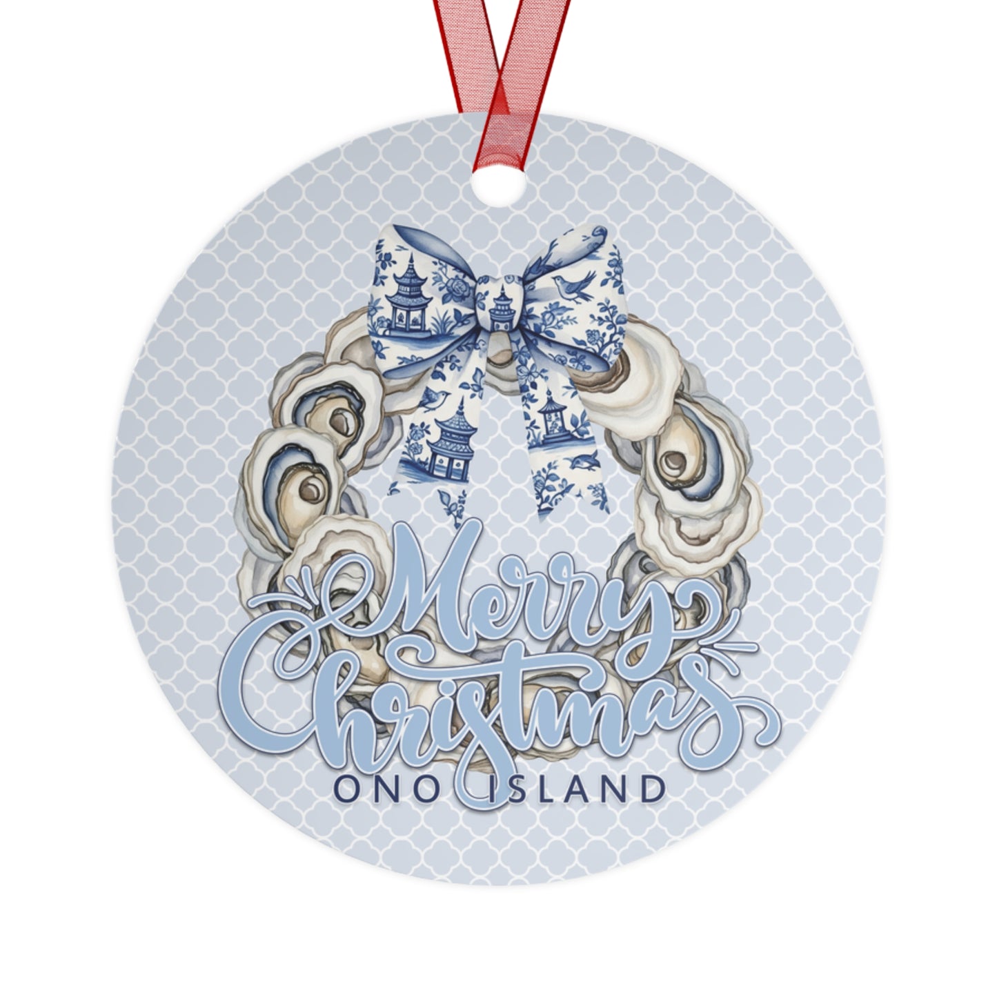 Ono Oyster Wreath Metal Ornament