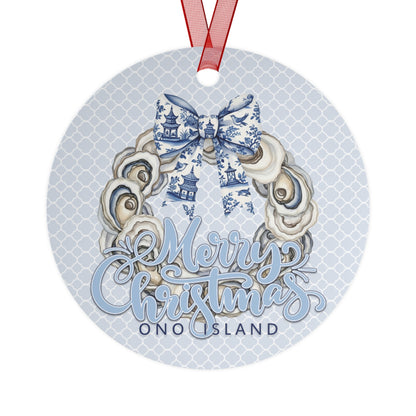Ono Oyster Wreath Metal Ornament