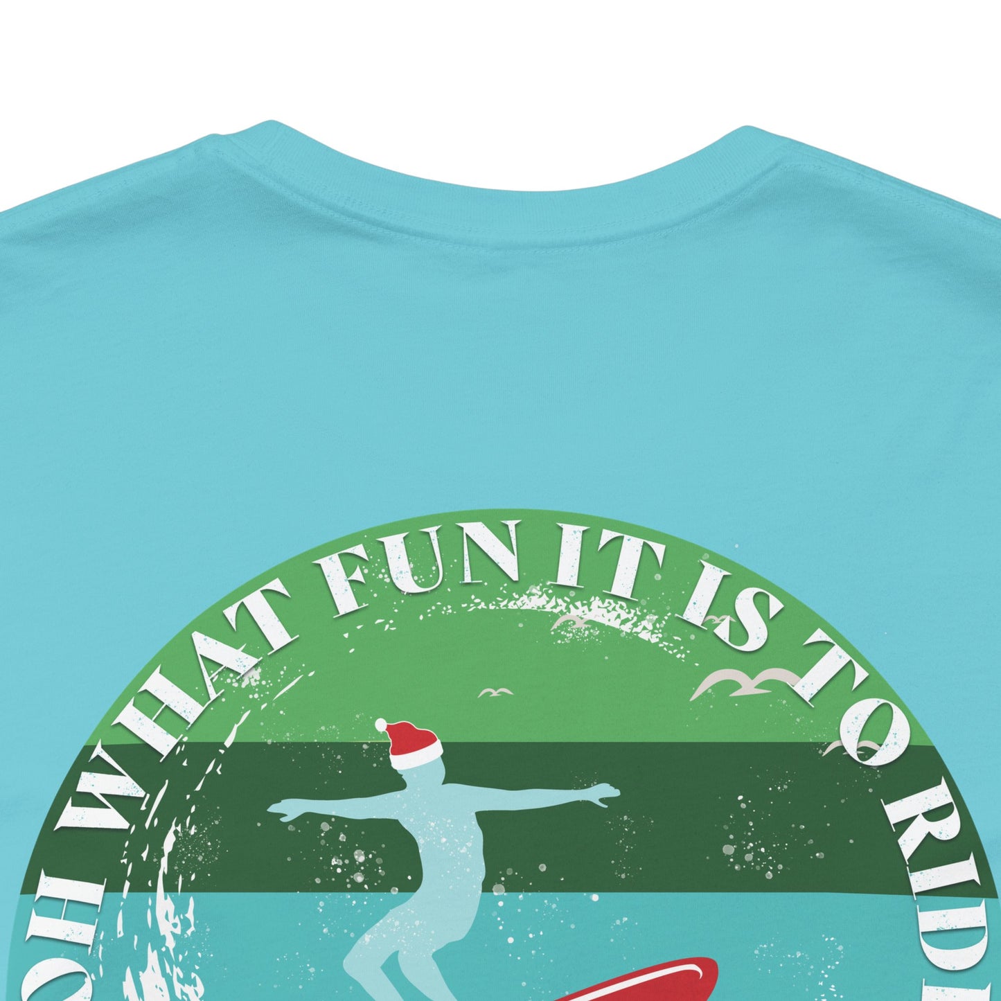 Adult Christmas Surfing Tee - Bella Canvas
