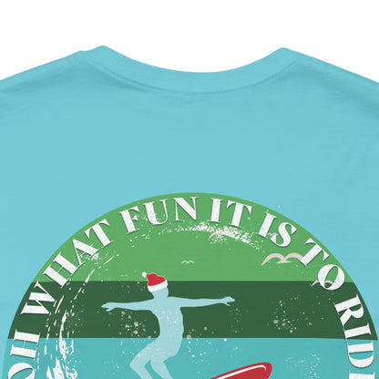 Adult Christmas Surfing Tee - Bella Canvas