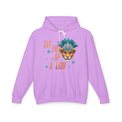 Adult Life of a Lion Faux Glitter Hoodie - Comfort Colors