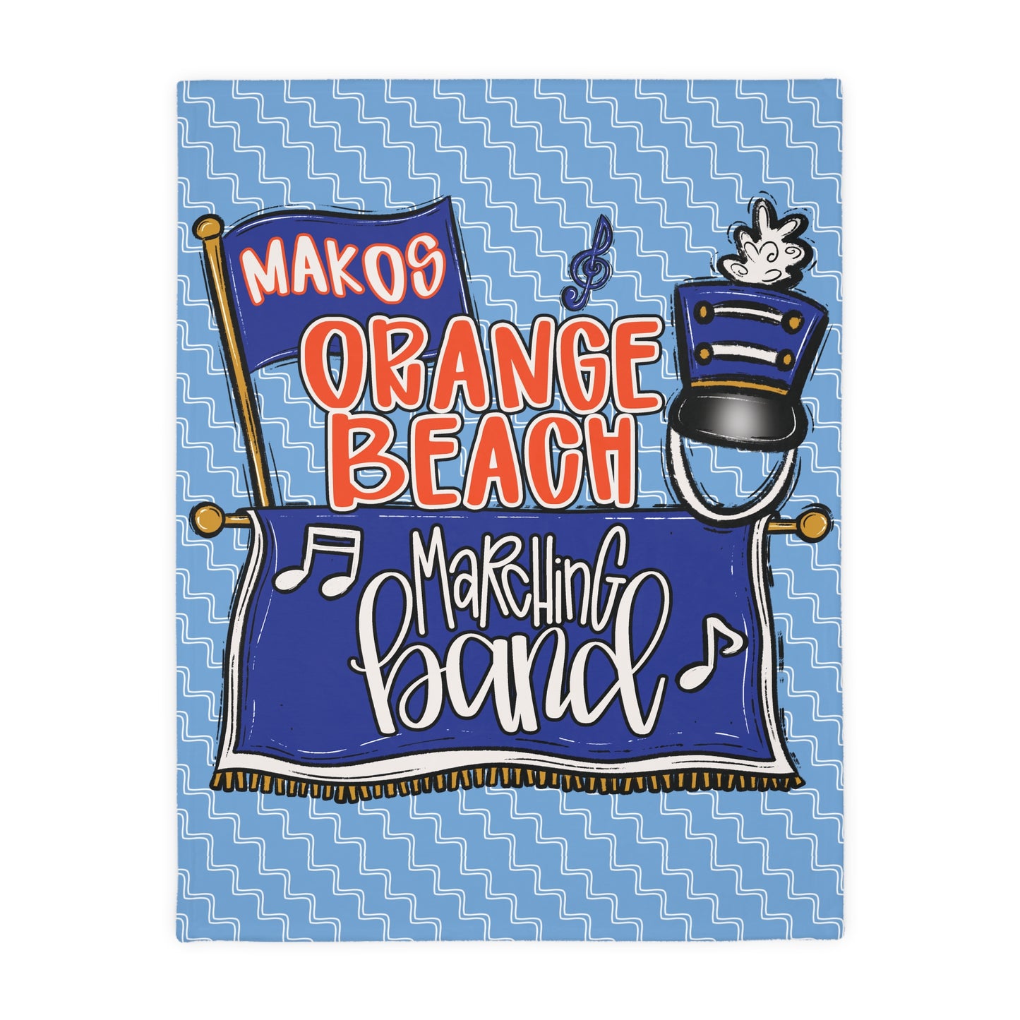 Marching Band 2 Sided Plush Fleece Blanket