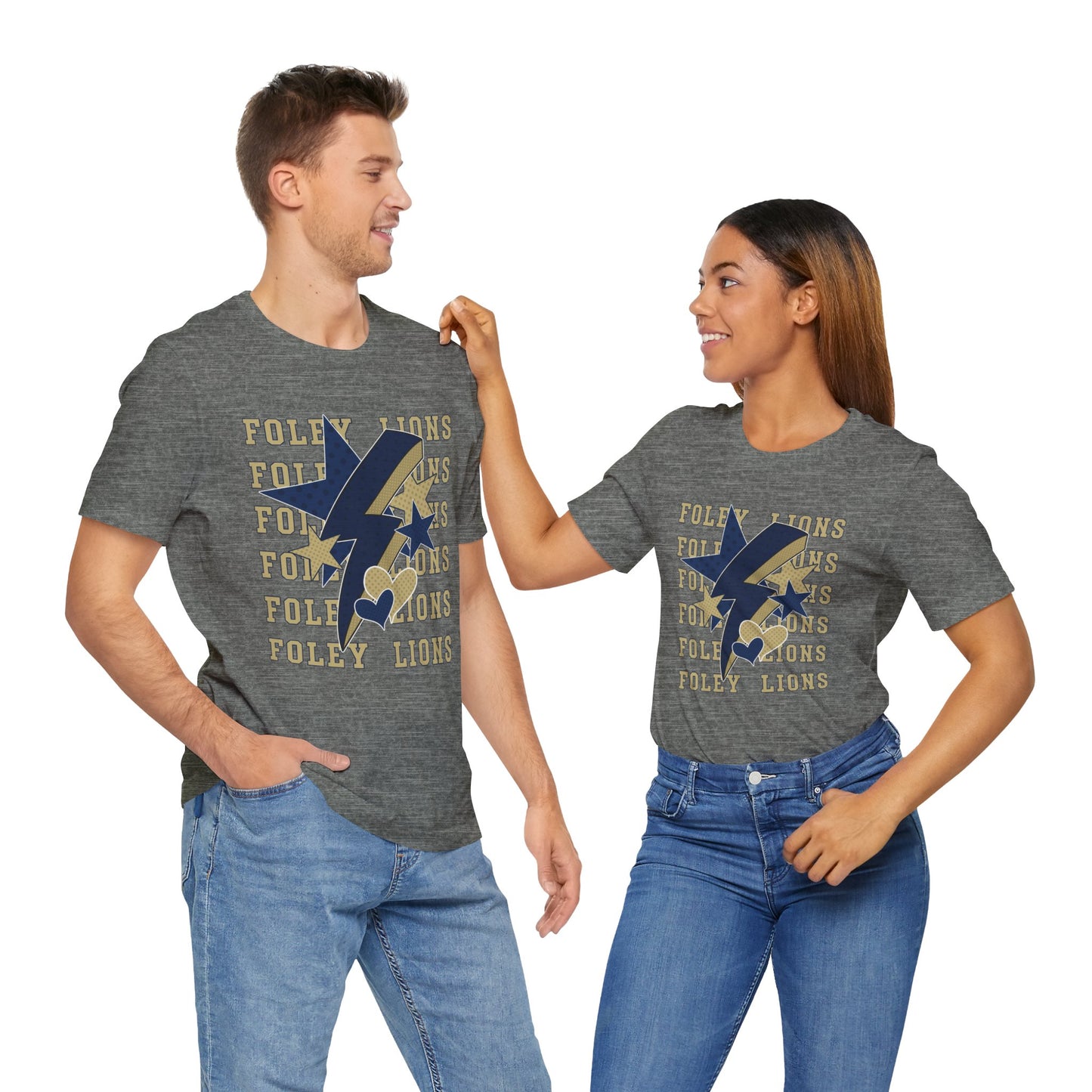 Foley Lions Hearts, Stars, Lightning Tee - Bella Canvas