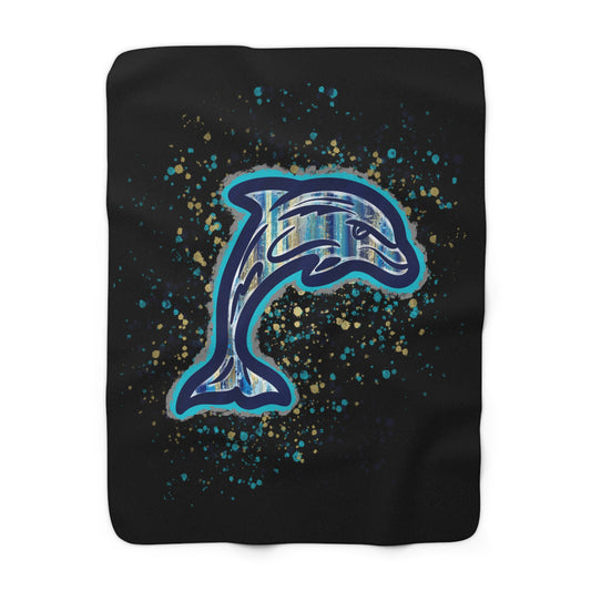 Dolphin Pod Sherpa Blanket