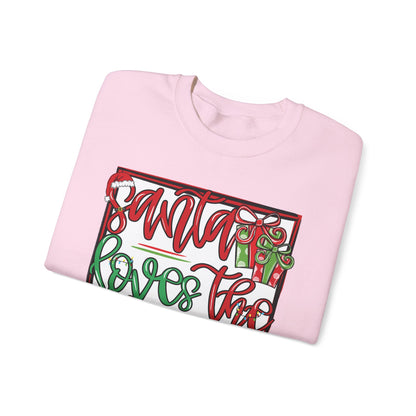 Santa Loves the Lions Sweatshirt - Gildan