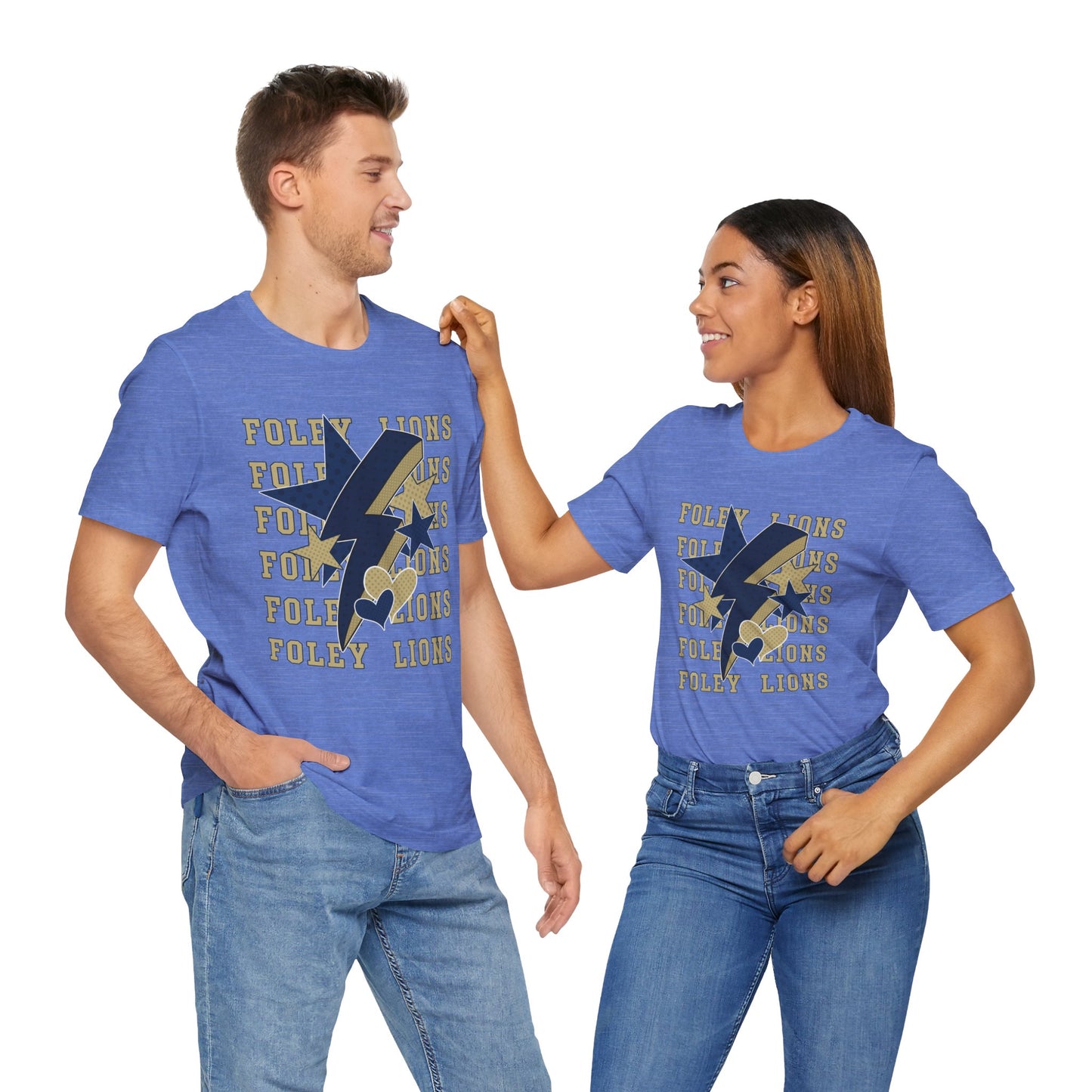 Foley Lions Hearts, Stars, Lightning Tee - Bella Canvas