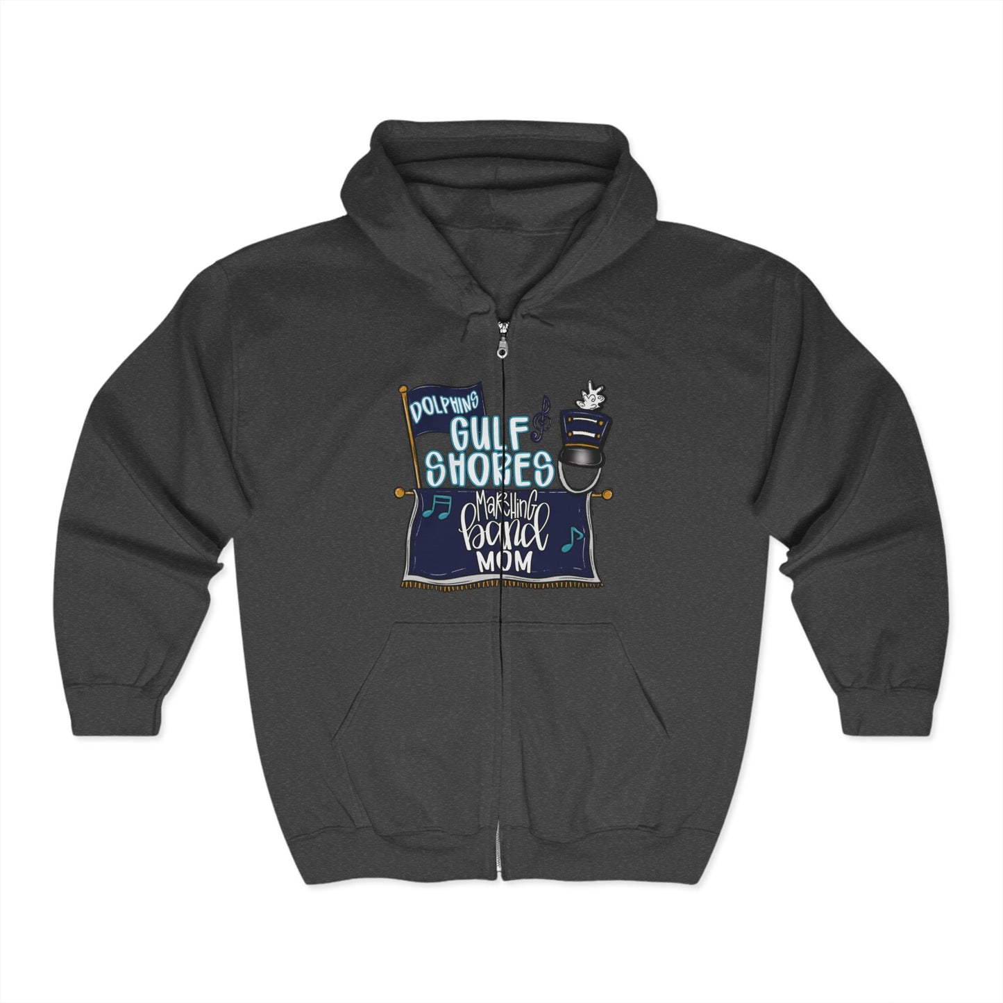 Adult GS Marching Band Mom Unisex Zip-Up Hoodie - Gildan