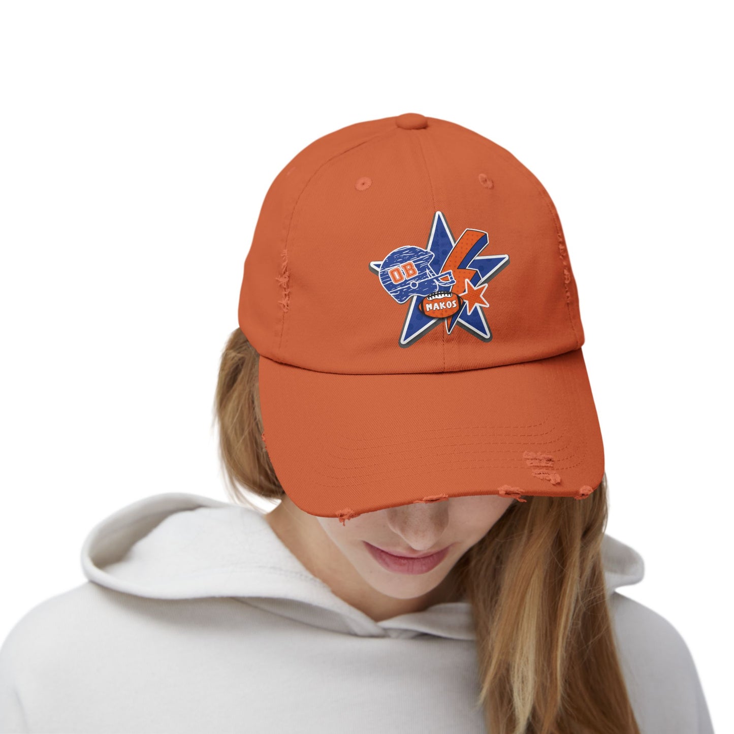 Makos Football Unisex Distressed Cap