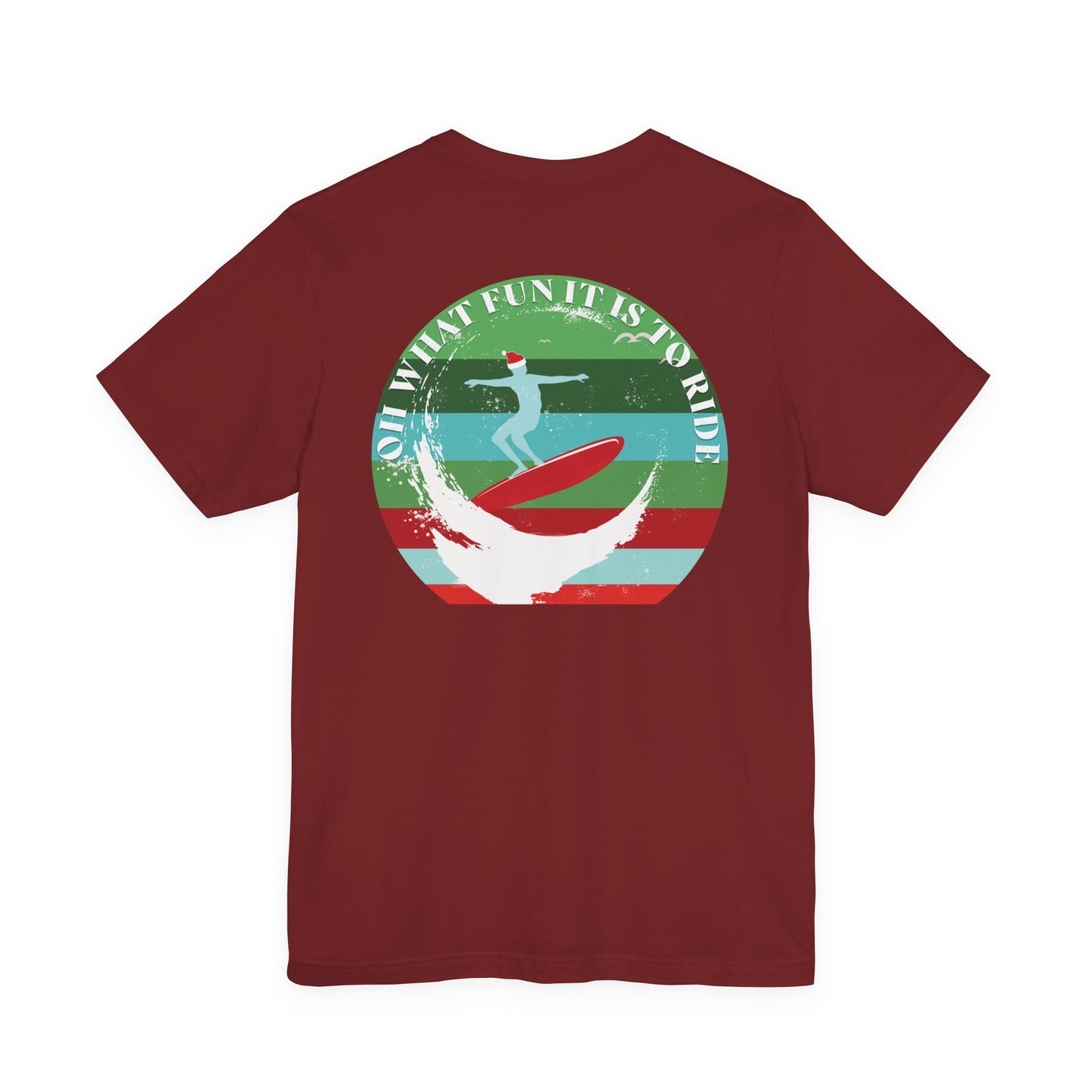 Adult Christmas Surfing Tee - Bella Canvas