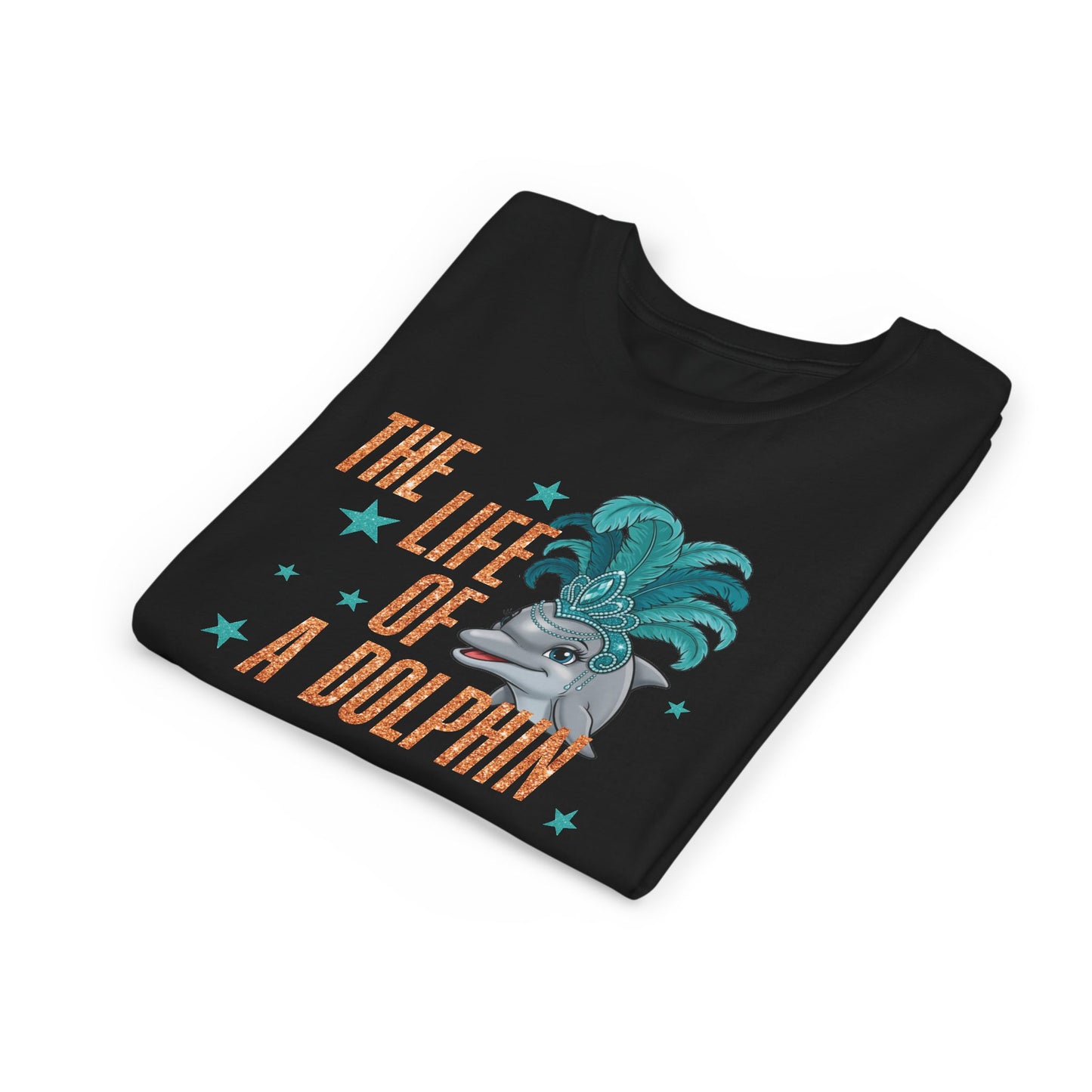 Life of a Dolphin Faux Glitter - Bella Canvas
