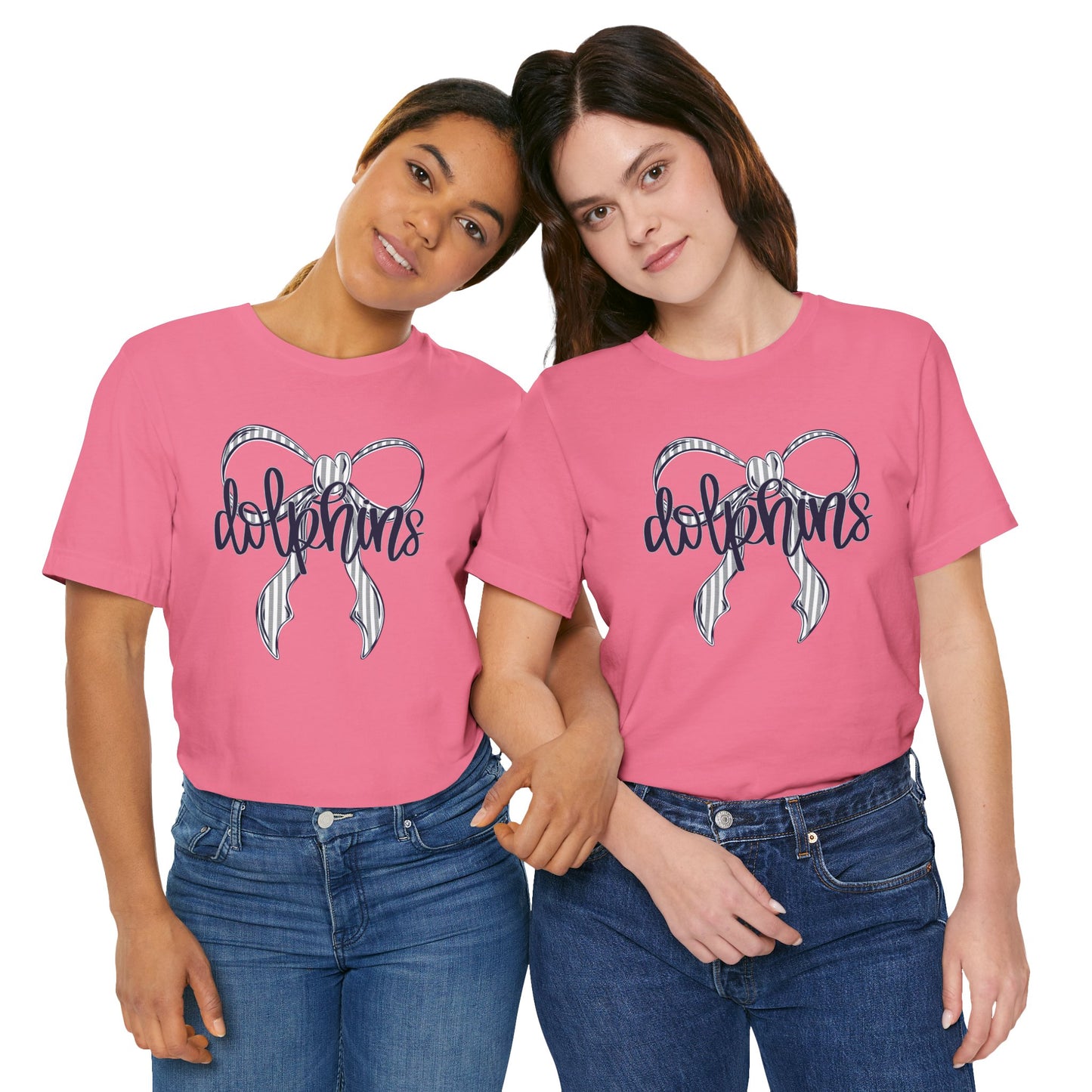 Preppy Dolphins Bow Bella Canvas