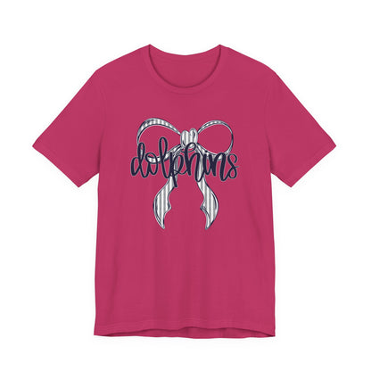 Preppy Dolphins Bow Bella Canvas
