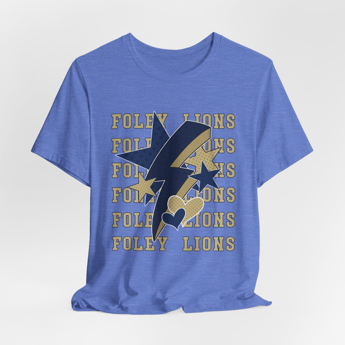 Foley Lions Hearts, Stars, Lightning Tee - Bella Canvas