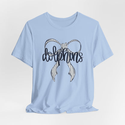 Preppy Dolphins Bow Bella Canvas