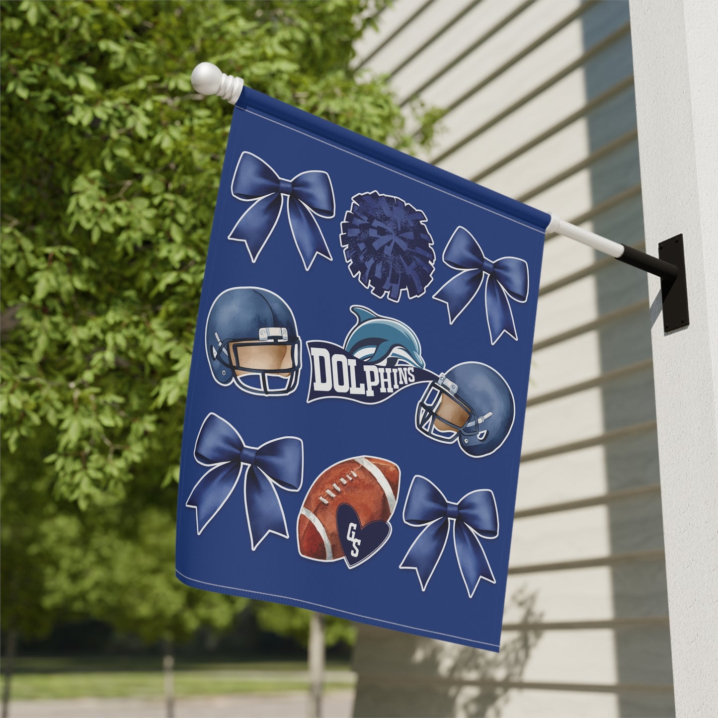 Dolphins Football & Cheer Garden Banner & Game Day Flag