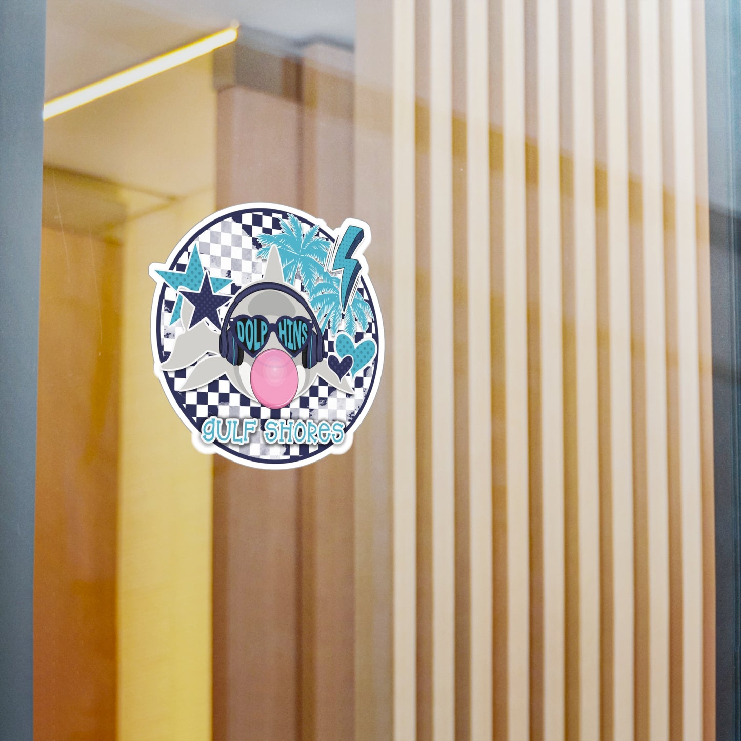 Gulf Shores Dolphin We're Poppin Kiss-Cut Vinyl Decal