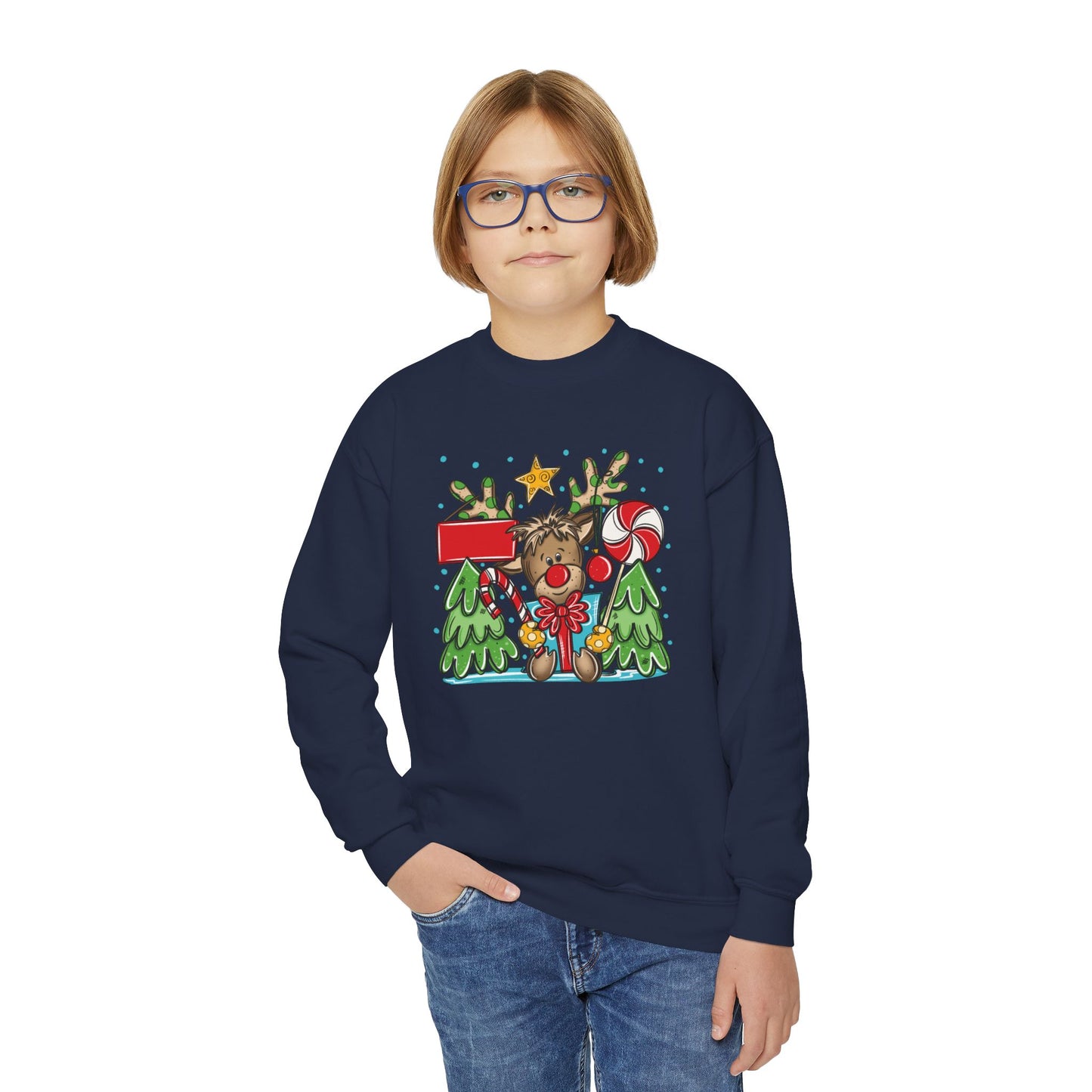 Personalized Boy Reindeer Sweatshirt