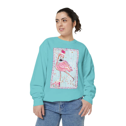 Flamingle All the Way Flamingo Sweatshirt - Comfort Colors