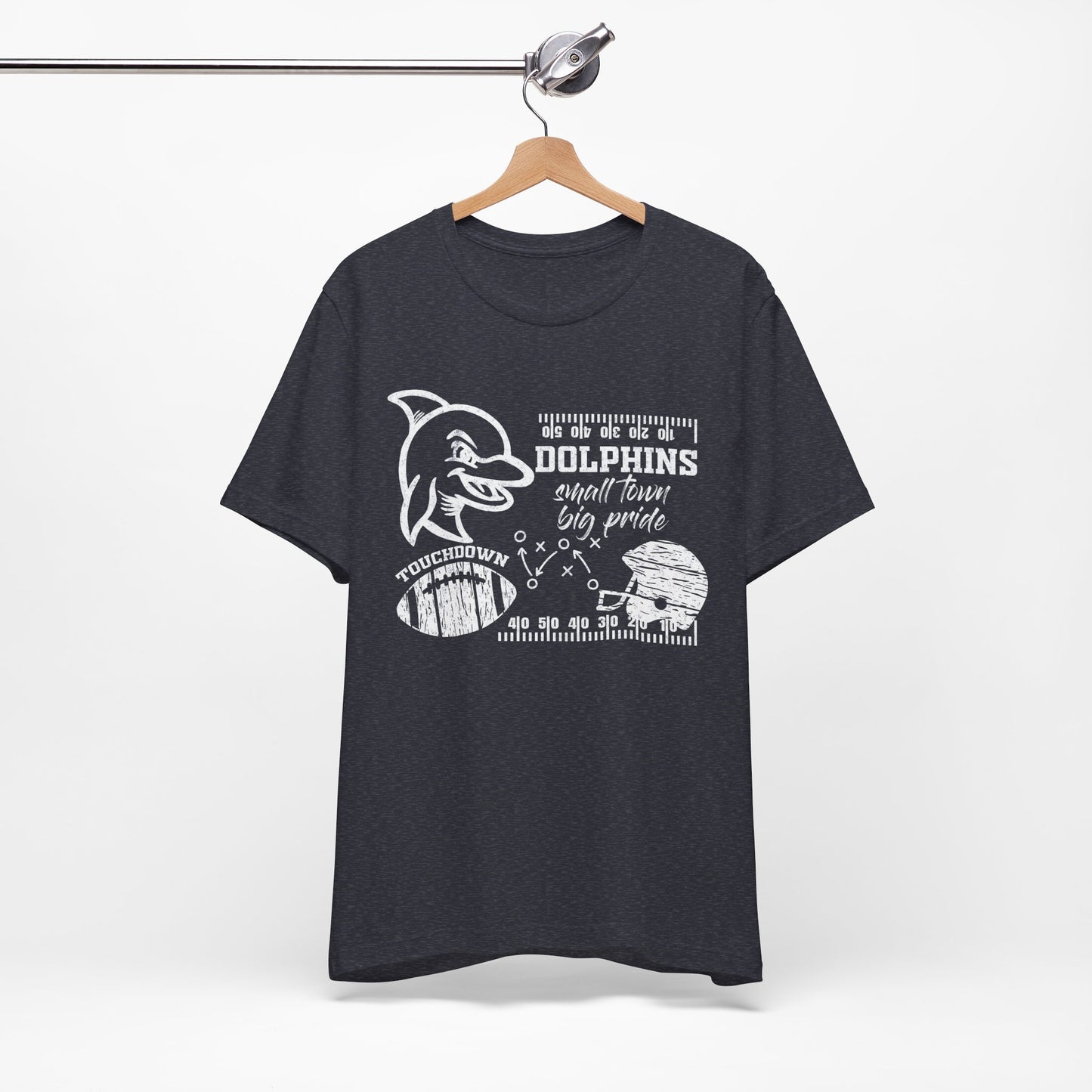 Adult Dolphin Football Tee - Bella Canvas