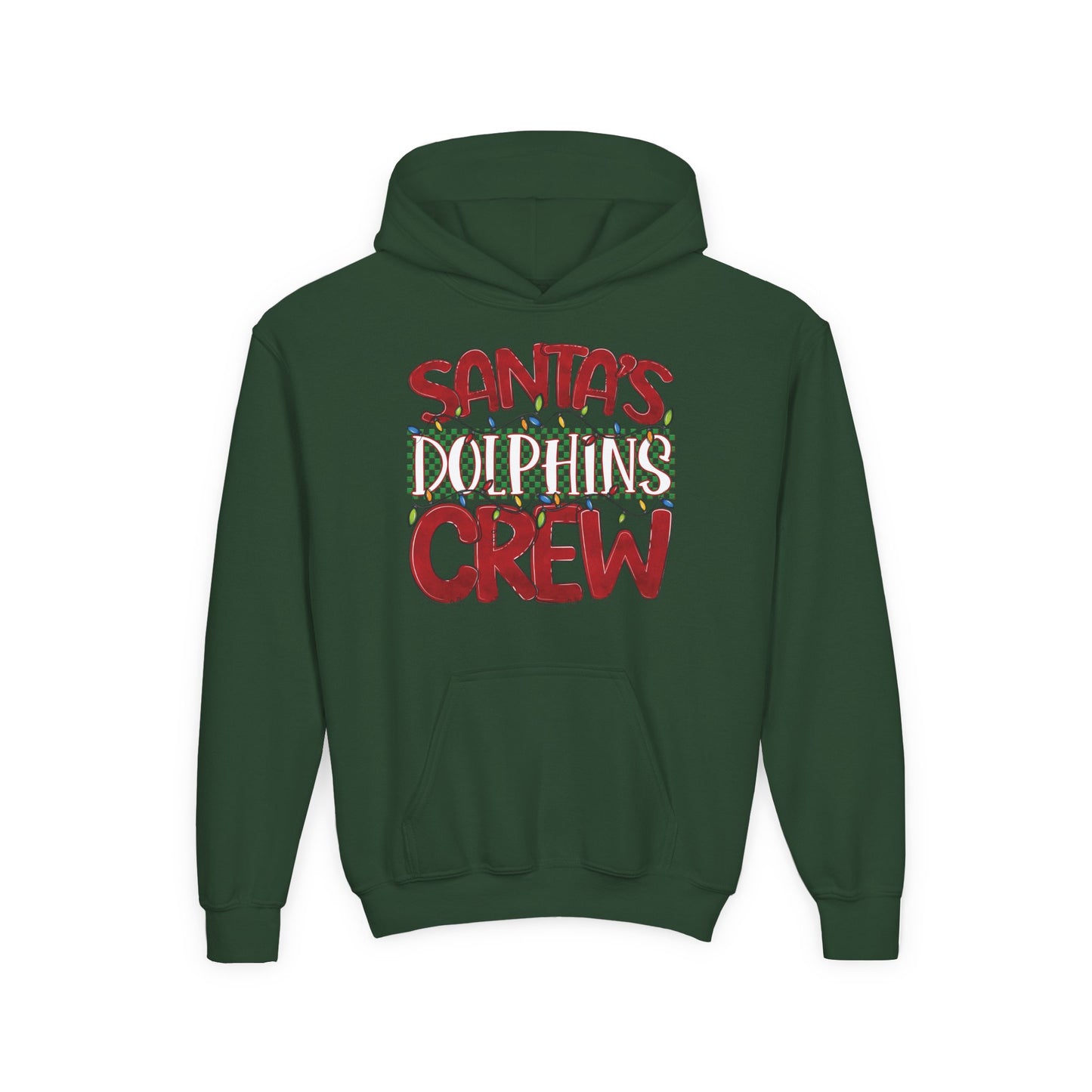 Santa's Dolphins Crew Youth Hoodie