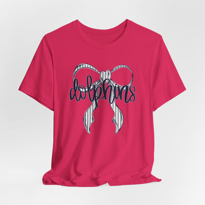 Preppy Dolphins Bow Bella Canvas