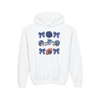 Youth Dolphins Coquette Football Hoodie
