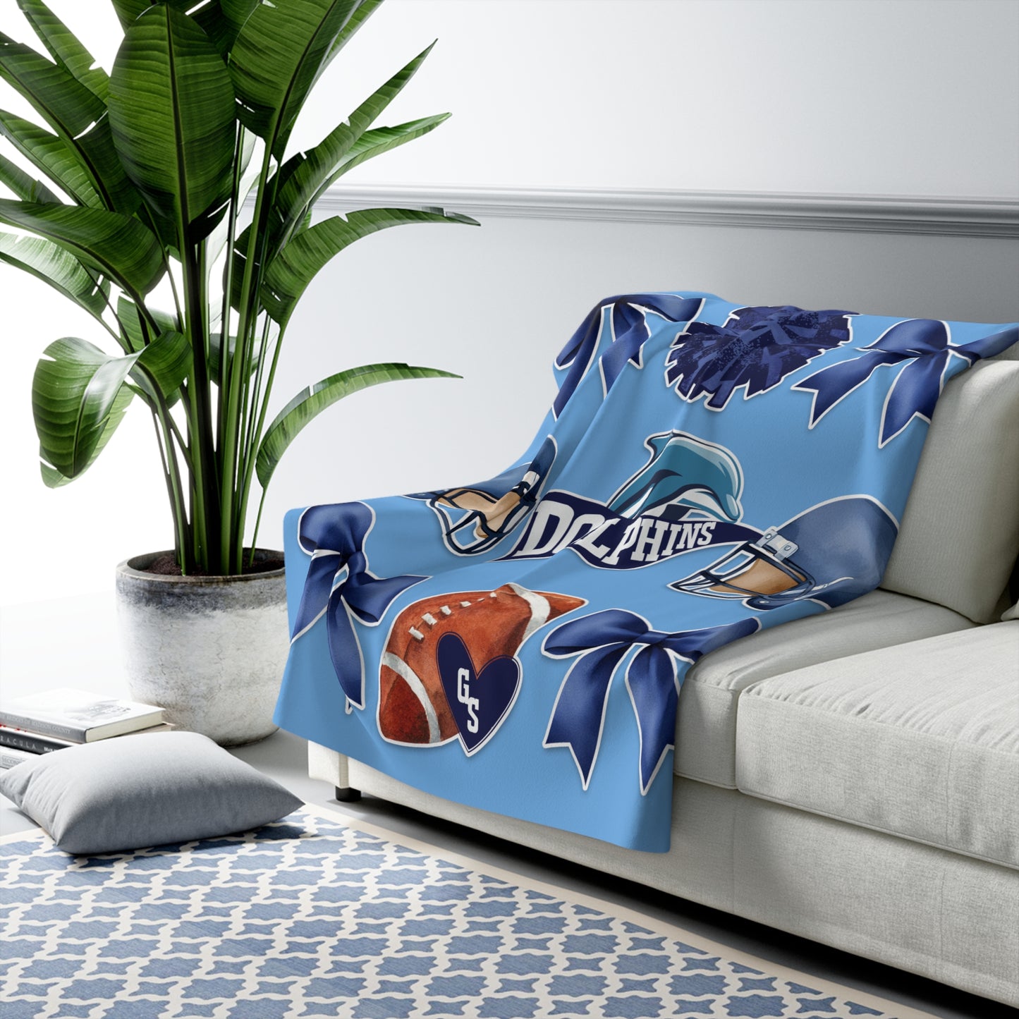 Dolphin Coquette Style Sherpa Blanket