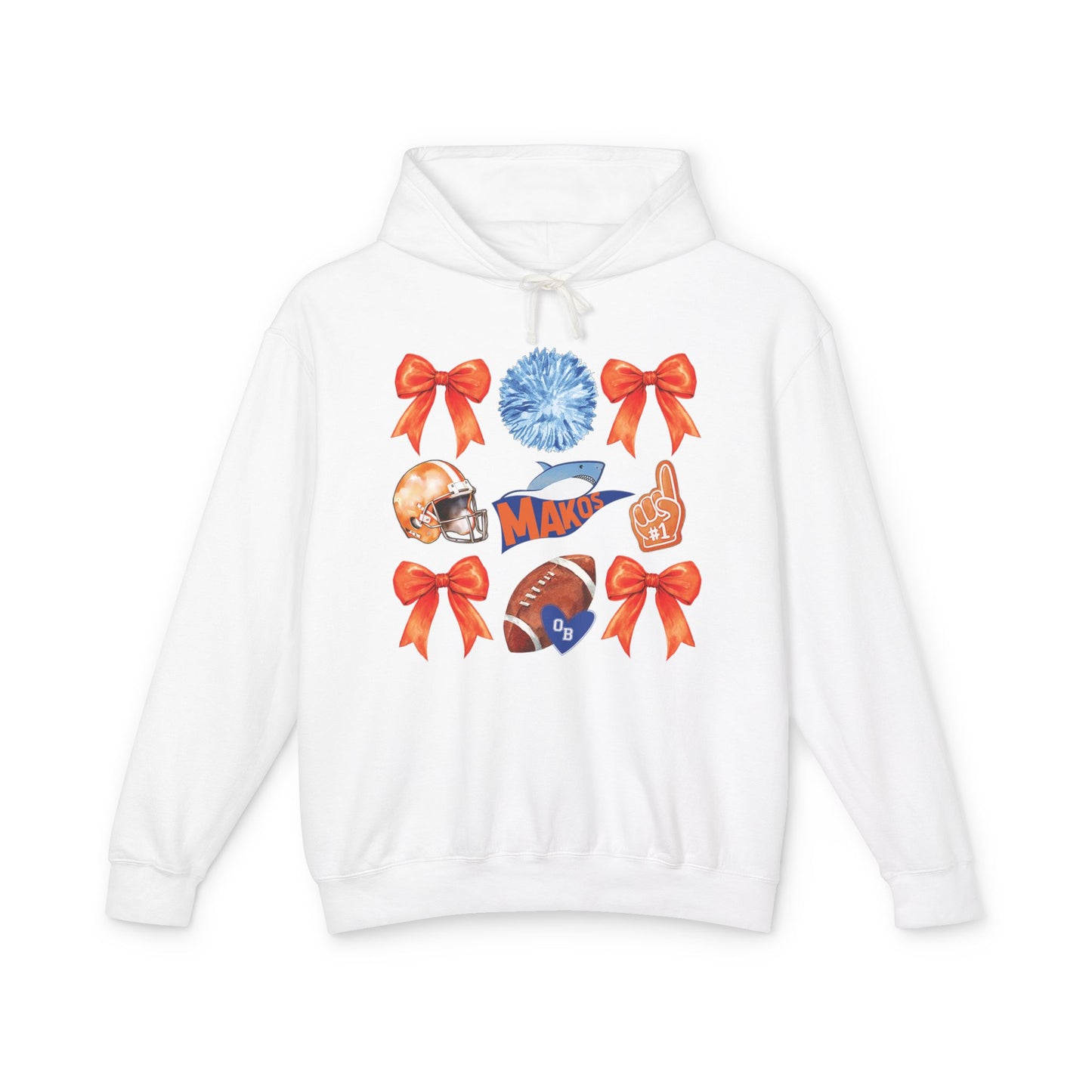 Makos Coquette Football Hoodie - Comfort Colors