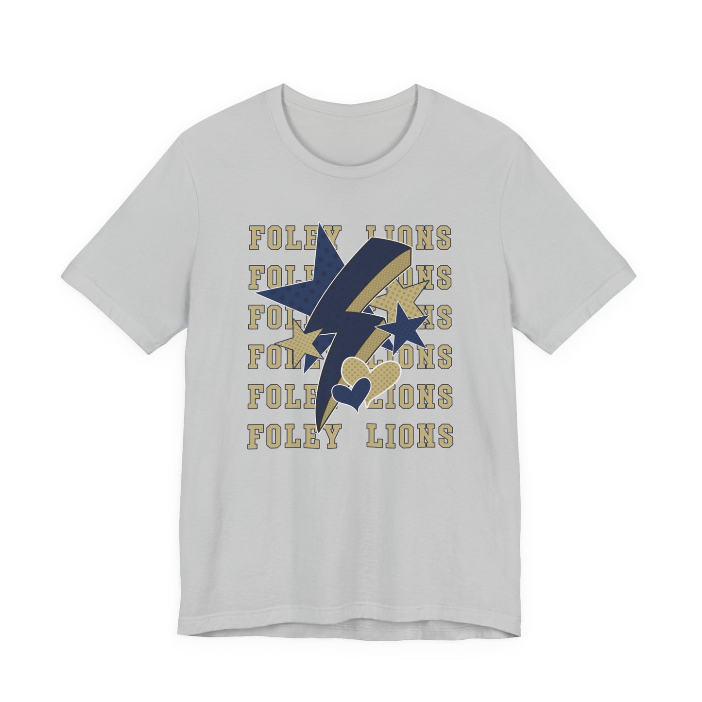 Lions Hearts, Stars, Lightning Graphic Tee - Bella Canvas