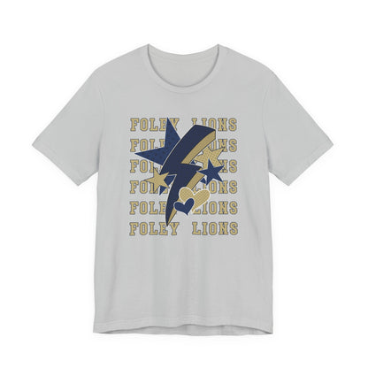 Lions Hearts, Stars, Lightning Graphic Tee - Bella Canvas