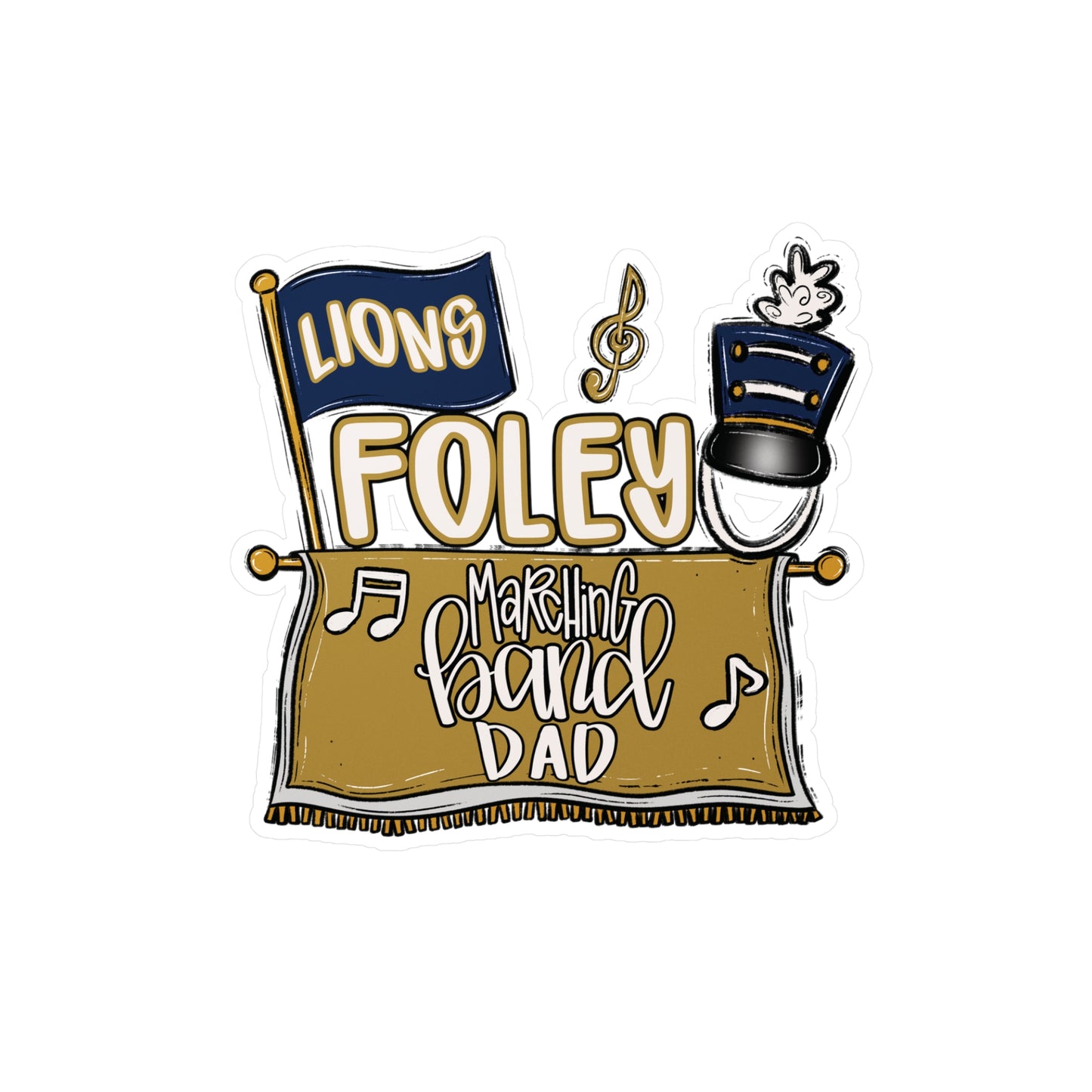 Foley Marching Band Dad Vinyl Decals