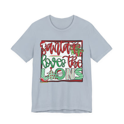 Santa Loves the Lions Tee - Bella Canvas