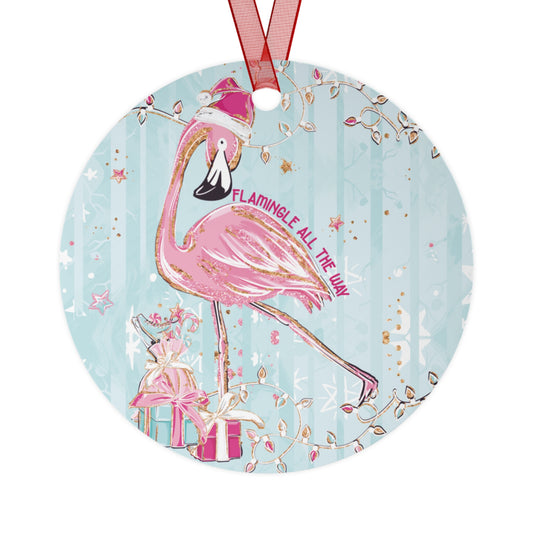 Flamingo Flamingle All The Way Christmas Ornament