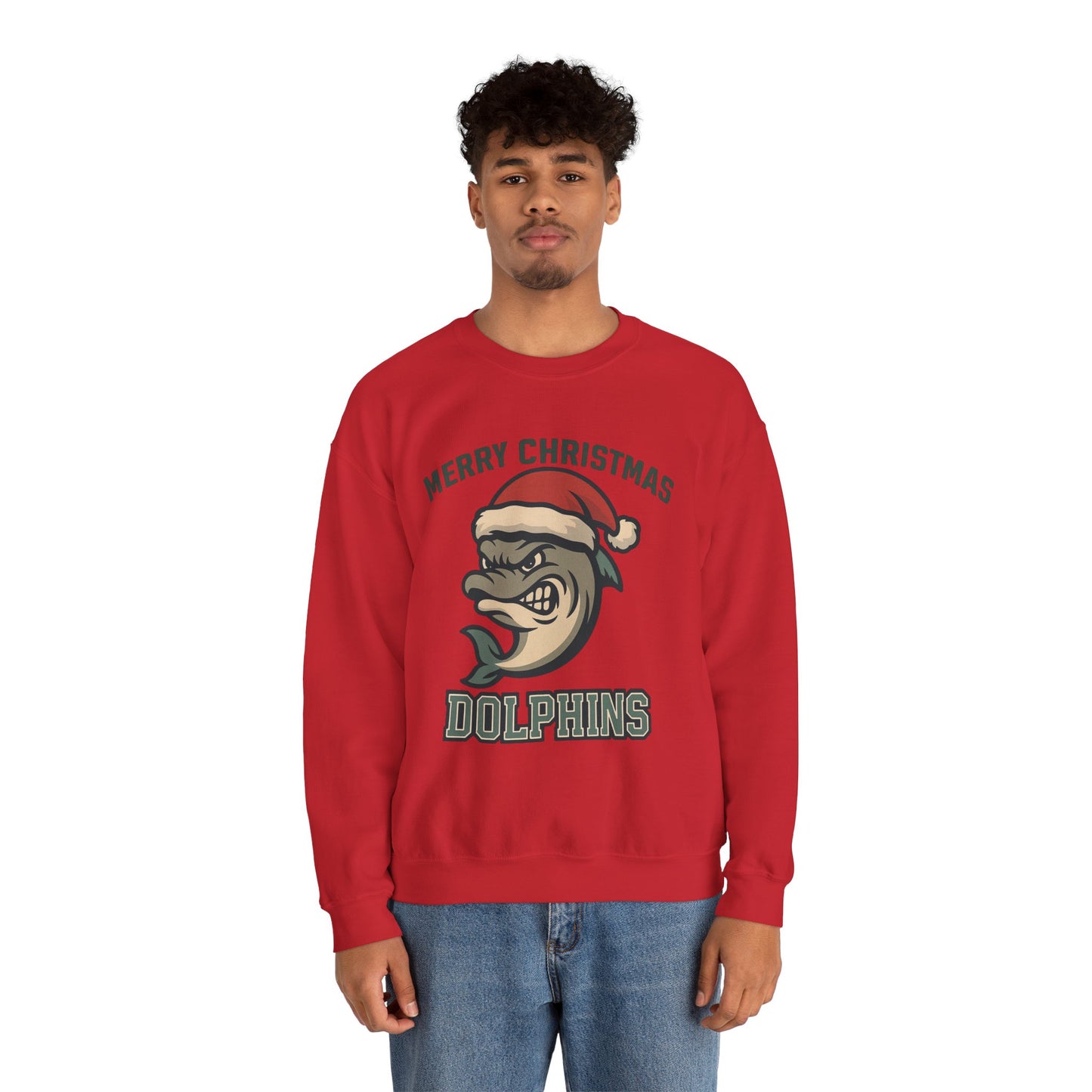 Merry Christmas Dolphins Sweatshirt - Gildan