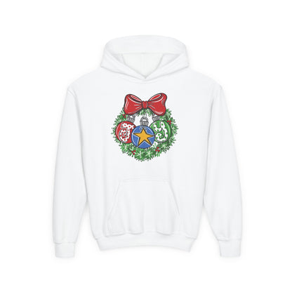 Joy Wreath Youth Hoodie - Gildan