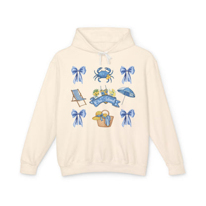 Adult Coquette Beach Day Lightweight Hooded Sweatshirt - Comfort Colors