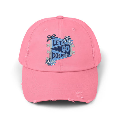 Let's Go Dolphins Distressed Cap