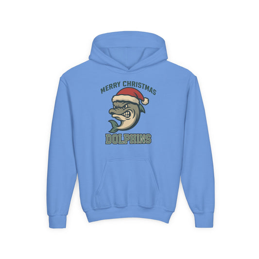Merry Christmas Dolphins Hoodie - Gildan