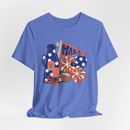 Adult Mega Makos Spirit Football Tee - Bella Canvas