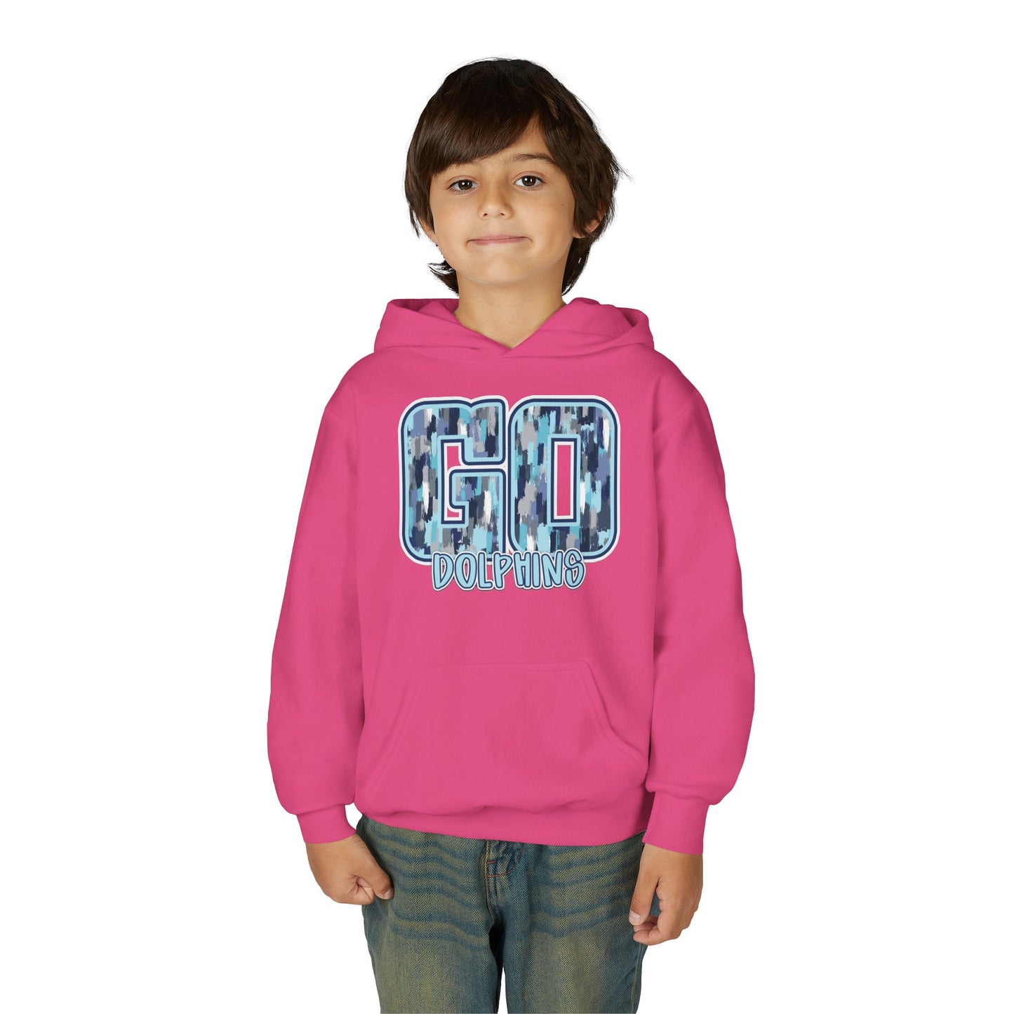 Youth GO Dolphins Hoodie - Gildan